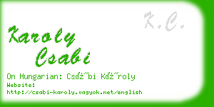 karoly csabi business card